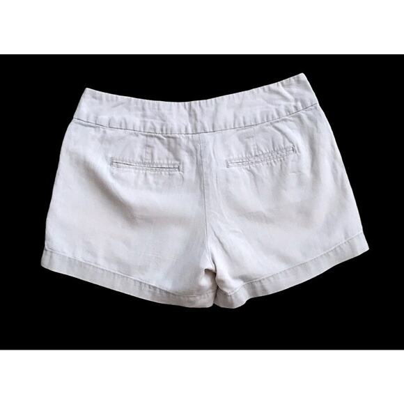 APT 9 Womens Size 4 Linen Blend Beige Casual Summer Flat Front Shorts - Picture 2 of 3